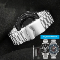 High Quality 316L Stainless Steel Watchband 22mm 20mm Silver Solid Links Bracelet Fit For Tag Heuer Carrera F1 Men Watch Strap