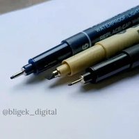 Drawing Pen Snowman Dan Drawing Pen Kaligrafi / Callighraphy Snowman #Hitam Biasa 0.1