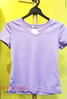 【H.Y SPORT】DRY-WET-TEX 多且 5200s 雞心領短袖排汗衫 紫 [抗紫外線排汗衣,隨身型除濕機]