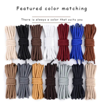 Martin Boots Laces Round Shoelaces Rhubarb Boots Tooling Shoe Boots Leather Shoes Solid Lace 14 Color Length 80/100/120/160cm