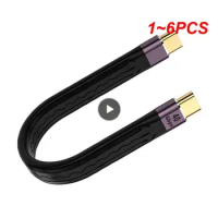 1~6PCS 13cm FPC Flat USB Type C Flexible Short Mini Cable for Power Bank USB4 40gbps USB3 10Gbps Charge Data Short Cable for