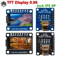 TFT Display 0.96 inch IPS 8P SPI HD 65K Full Color LCD Module ST7735 Drive IC 80*160 (Not OLED) For Arduino black
