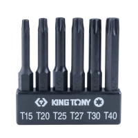 【KING TONY 金統立】專業級工具 6件式 1/4 六角星型電動起子頭組(KT1004D6TQ)