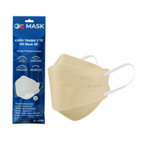 Khẩu trang y tế OK Mask 4D 3 lớp màu kem