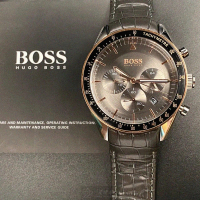 【BOSS】BOSS手錶型號HB1513628(古銅色錶面古銅色錶殼咖啡色真皮皮革錶帶款)