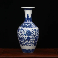 Jingdezhen Porcelain vase chinese ceramic vase China flower pot vase modern Chinese crafts blue and white flower porcelain vase