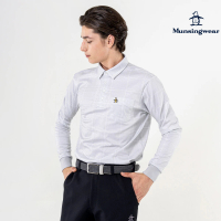 【Munsingwear】企鵝牌 男款淺灰色日本製口袋舒適長袖POLO衫 MGUT2B52