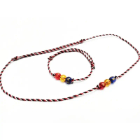 (Free Box) GELANG DAN KALUNG TRIDATU TIGA KRISTAL TIBET AURA REJEKI KURA HOKI ASAKUSA EMAS KEBERUNTU