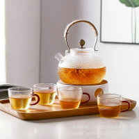 優樂悅~玻璃提梁壺白茶泡茶養生壺燒水花茶壺泡茶器煮茶套裝加厚耐高溫手沖壺 茶壺