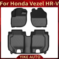 For Honda Vezel HR-V 2013-2021 HRV Car Floor Mats All-Weather TPE Foot Mat Odorless Pad Waterproof Tray Mat Interior Accessories