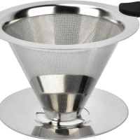Pour Over Coffee Dripper Stainless Steel Reusable Filter