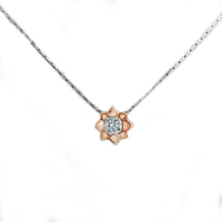 ซื้อ 1 แถม 1  จี้เงินแท้ จี้เพชร  - P1058cz00e-pg สีพิงค์โกลด์