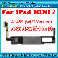 16GB 32GB 64GB 128GB Original For ipad MINI 2 MINI2 motherboard A1489 WIFI Cellular 3G A1490 A1491 Logic board Free shipping