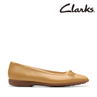 【Clarks】女鞋 Coley15 Bell 精緻工藝蝴蝶結娃娃鞋 平底鞋(CLF82527C)