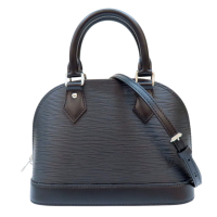 【二手名牌BRAND OFF】LOUIS VUITTON LV 路易威登 黑色 水波紋牛皮 Alma BB 兩用包 M24645