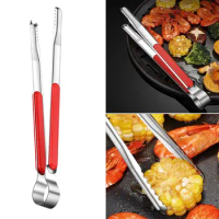 Stainless Steel Food Tongs BBQ Meat Bun Korean Cooking Tongs Utensil Tong Buffet Clips Toast Bread Clamp Kitchen Tools