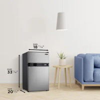 Danby Designer DCR031B1BSLDD 3.1 Cu.Ft. Compact Refrigerator with Freezer, E-Star Rated Mini Fridge for Bedroom