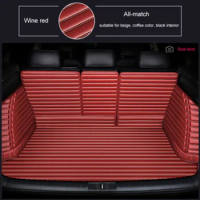 Customized Leather Full Coverage Car Trunk Mat For Volkswagen All Models Polo Tiguan Touran Jetta Beetle Car-Stying Accessories
