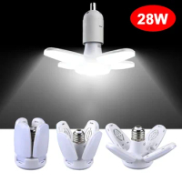1-5Packs Foldable 28W LED Bulb E27 Fan Blade LED Lamp Spotlight for Home Ceiling Panel Room Garage Indoor Lighting
