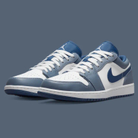 【NIKE 耐吉】休閒鞋 AIR JORDAN 1 LOW GREYISH BLUES 灰藍 男鞋 553558-414