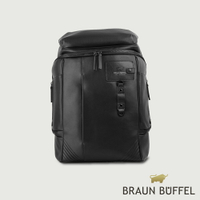 【BRAUN BUFFEL 德國小金牛】台灣總代理 海波-3 後背包-黑色/BF507-73-BK