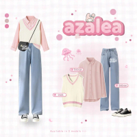 Oneset Wanita Azalea One Set (Vest, Kemeja, Celana Jeans, Rok) Ootd Yearbook American School - KA77