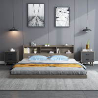 日式榻榻米床北歐現代簡約1.8m1.2米雙人矮床床頭儲物閣樓公寓床