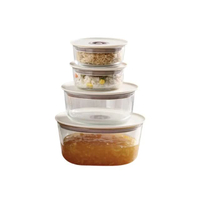 FIKA ชุดกล่องแก้วสุญญากาศ รวม 4 ชิ้น ทนร้อน-เย็น/5,380มล. สีขาว