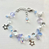 Butterfly Star bracelet coquette charm fairycore Handmade y2k