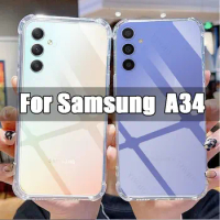Phone Soft Clear Case for Samsung Galaxy A34 TPU Transparent for Sumsung A 34 6.6" SM-A346E Shockproof Anti-scratch Covers Shell