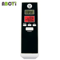 Dual LCD Screen Red Backlight Display Portable Alcohol Tester Breathalyzer Alcohol Analyzer with Clock and Temperature Display