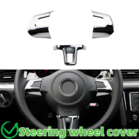ABS Chrome Car Steering Wheel Decoration Cover Trim Sticker for Volkswagen VW GOLF POLO JETTA MK5 MK6 Bora Accessories