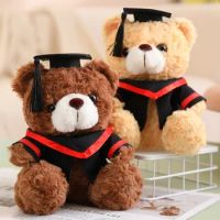 Small Teddy Bear Doll Cute Graduate Graduation Gown Sitting Bear Doll 23cm Plush Toy Students