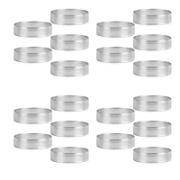 Stainless Steel Perforated Tart Ring, 20Pcs 5Cm Perforated Cake Mousse Ring,DIY Round Tart Rings For Baking Dessert Ring