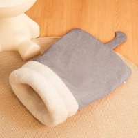 全城热卖 - 貓窩冬天保暖四季通用貓睡袋安全感窩封閉式貓床隧道寵物睡墊墊子霧蒙灰-睡袋躲避窩大號（適合15斤左右愛寵）