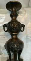日本老銅花器 燭臺1574