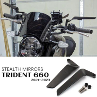 for Trident 660 Accessories Motorcycle Stealth Mirrors for Trident660 Adjustable Winglets Rear Mirror Trident 660 Parts 2023