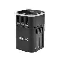 *大象生活家電*【KINYO】多合一旅行萬國轉接頭 MPP-2345 USB充電器Type-C 最大3.4A 安全鎖設計 筆電 手