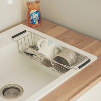 完美主義 伸縮水槽洗碗精掛籃/瀝水架/收納架/餐具架(2入組)