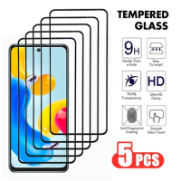 5Pcs Full Cover Tempered Glass For Xiaomi Redmi 11T 11S 11E 11SE Note 11 Pro Plus Screen Protector For Redmi 11 Protectives Film