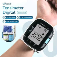 TaffOmicron Tensimeter Digital Ukur Tekanan Darah Gula Darah English - GUP-W5 - Black White