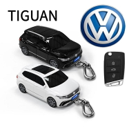適用於福斯 TIGUAN汽車模型鑰匙套 TIGUAN汽車模型鑰匙扣保護殼帶燈光創意禮物