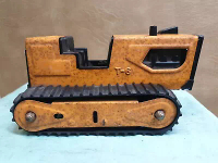 Vintage 1970's Tonka T-6 Bulldozer Pressed Steel 9" Orange