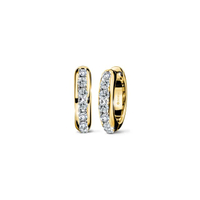 ต่างหูเพชร Lean Diamond Line Hinged Hoop Earrings รุ่น E15087EG - Gold