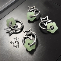 The Goats Dept - Starlet Jade Star Earrings Original / tgd967 Anting anti karat titanium steel stain