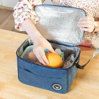 Portable Lunch Bag Large Capacity Waterproof Oxford Zipper Thermal Lunch Bags Insulated Freezer Bag Camping Picnic Bag