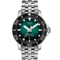 TISSOT 天梭 官方授權 Seastar 海星300米潛水機械錶(T1204071109101)漸層綠