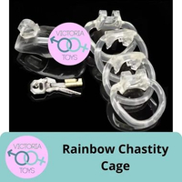 Rainbow Chastity Cage Lock A Cock Bening