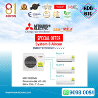 Mitsubishi Starmex System 3 Aircon [5 Ticks]R32