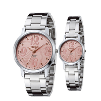 นาฬิกา Mi Ke MK8193 นาฬิกาคู่สายเหล็กสีชมพู   ตารางของขวัญ   ของขวัญวันเกิดรักนาฬิกา